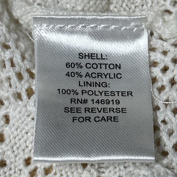 Freshman 1996 White Crochet Knit Mini Skirt Lined Ruffle Hem Pull On Size Medium - Picture 4 of 5